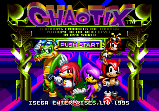 Заставка игры Knuckles' Chaotix
